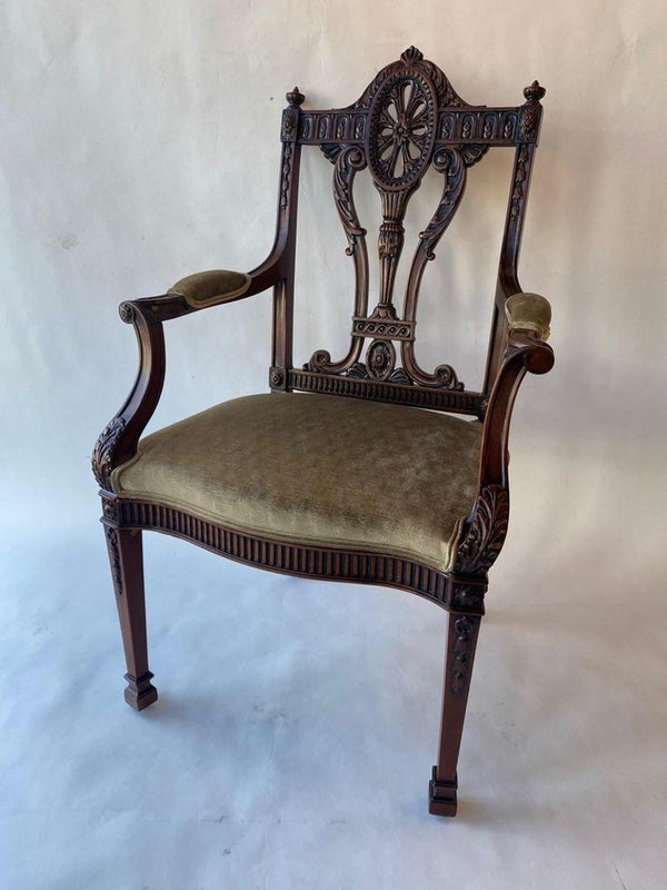 Set of Twelve 19th Century English Edwardian Mahogany Dining Chairs