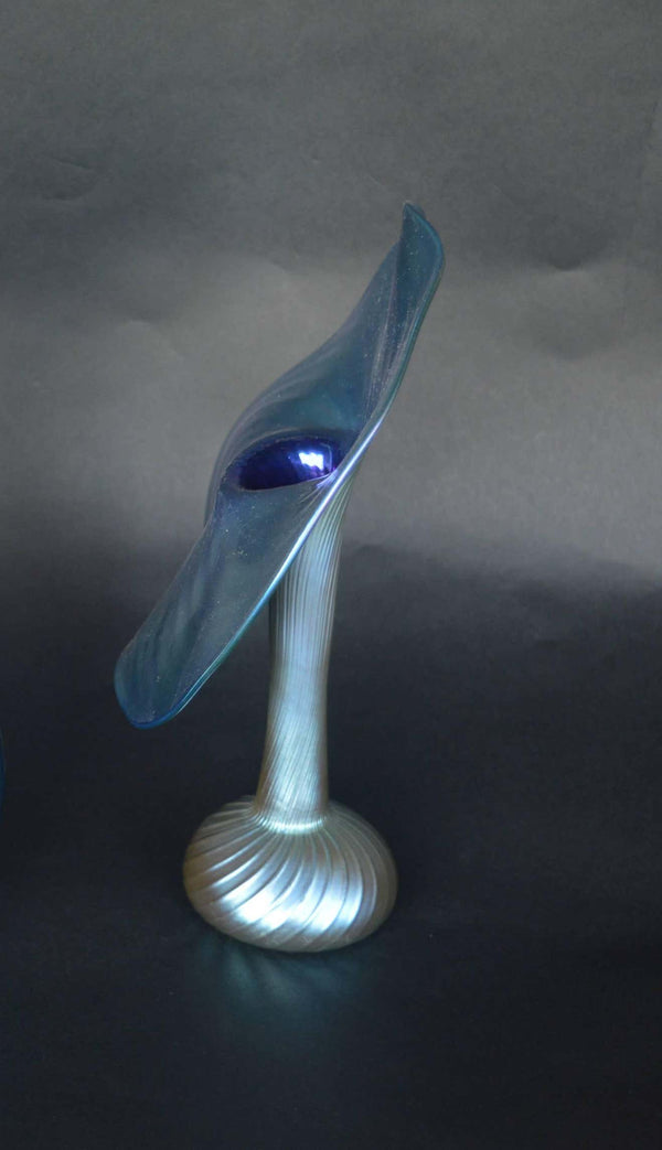 Handblown Blue Tulip Shaped Vase