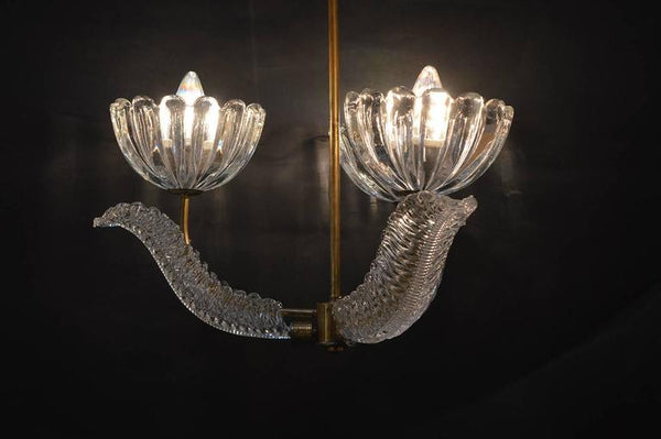 Barovier Glass Chandelier with Bells and Leaves