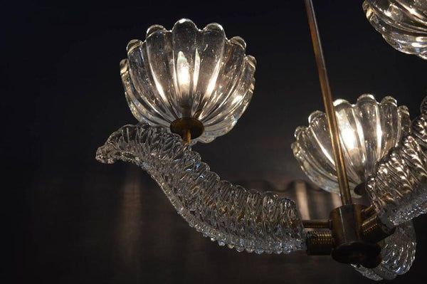 Barovier Glass Chandelier with Bells and Leaves