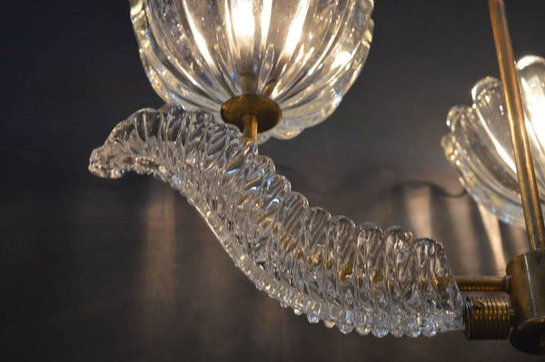 Barovier Glass Chandelier with Bells and Leaves