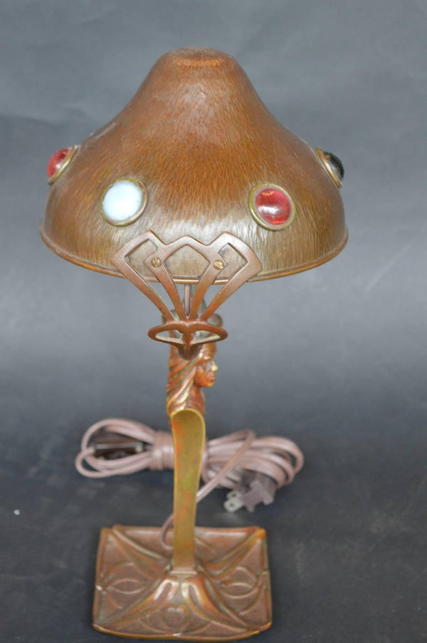 Bronze Art Nouveau Lamp