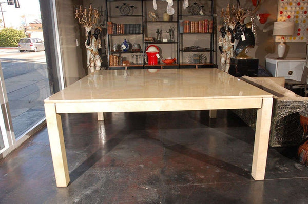 Large Square Parchment Table by Karl Springer