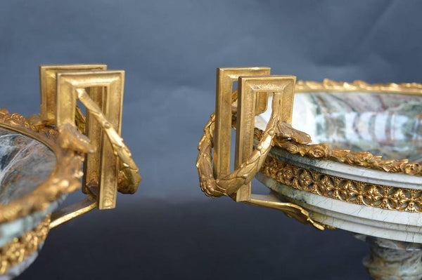 Pair of 19th Century Bronze and Marble Tazzas