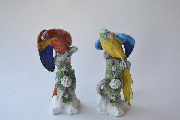 Pair of Capodimonte Porcelain Parrots