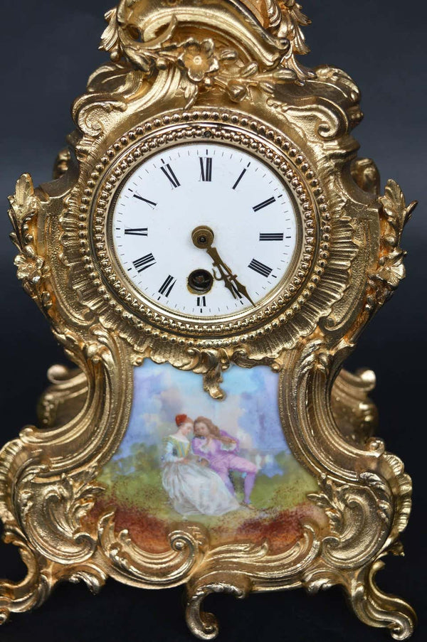 Ormolu and Hand-Painted Clock