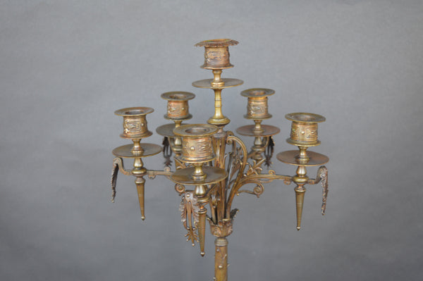 Pair of 19th Century French Bronze Candelabras