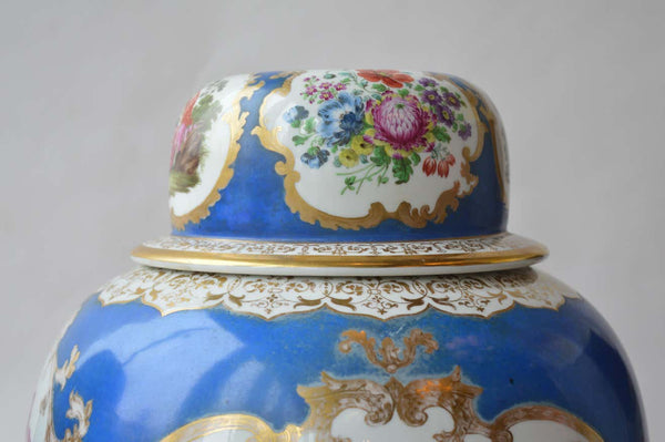 Large Pair of Continental Meissen Style "Augustus Rex" Porcelain Vases