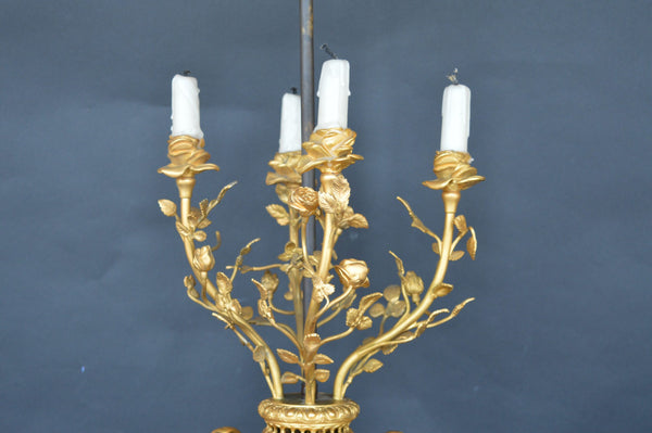 Pair of 19th Century French Ormolu-Mounted Marble Candelabra
