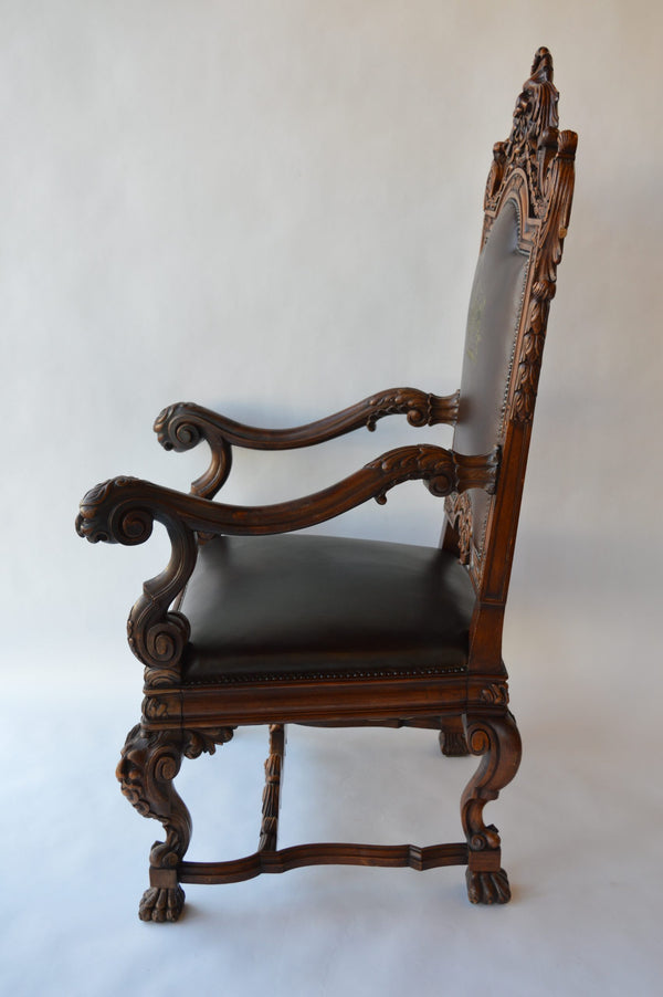 Mid-19th Century Italian Baroque Style Armchair