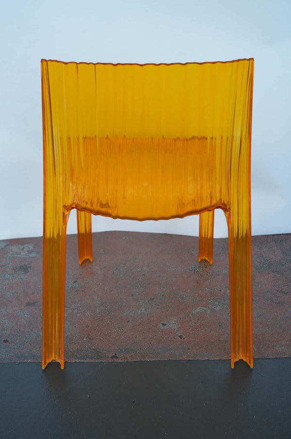 Pair of Italian Orange Chairs by Kartell