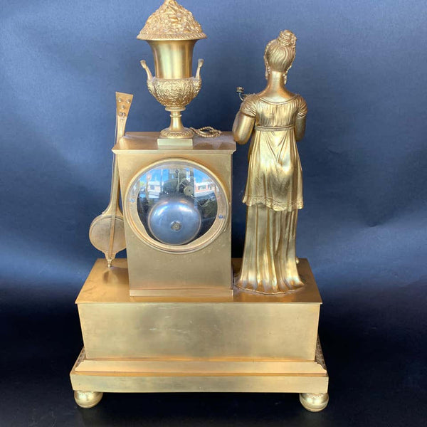 19th Century French Empire Dore Bronze Clock