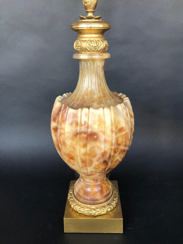 Pair of Marble and Onyx Lamps
