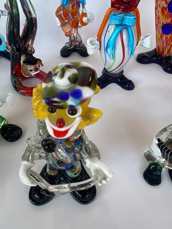 Set of Fourteen Murano Glass Clowns, 20th Century