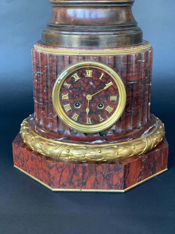 Large 19th Century French Bronze Clock Signed by Jean Garnier