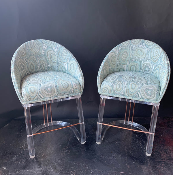 Pair of Bar Stools by Lion in Frost