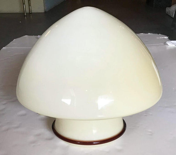 Vintage Table Lamp w/ Cream Murano Glass, Original Label Designed, De Majo 1960s