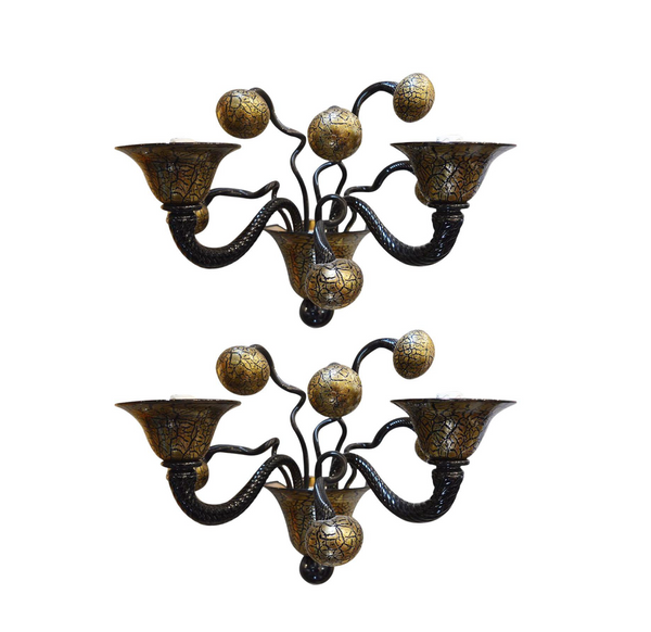 Pair Magnificent Wall Sconces by Gianni Signoretto, c 1980s