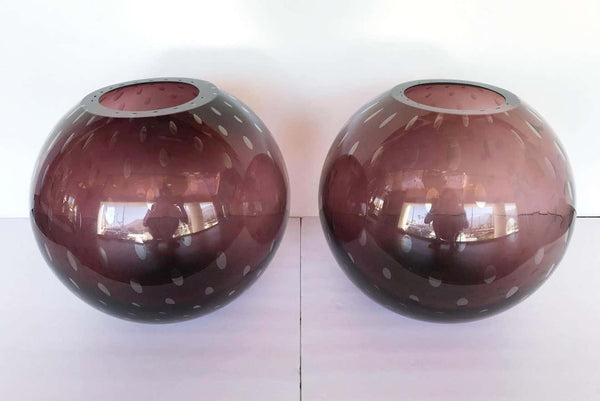 Pair of Two Signed Murano Hand Blown Vases by Alberto Dona, 21st Century