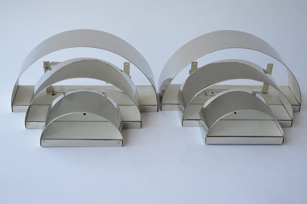 Set of Four Art Deco Chrome Sconces