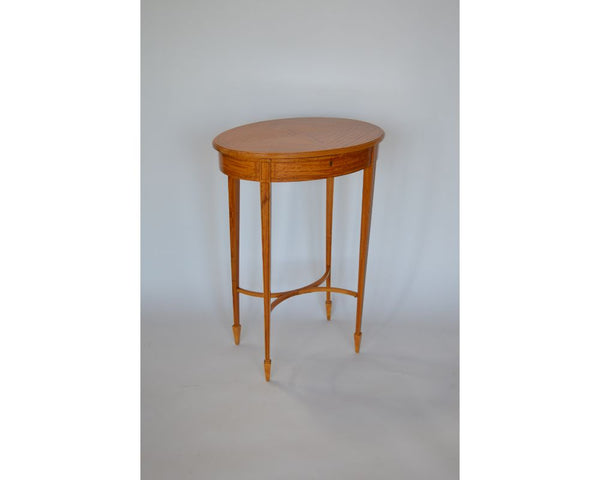 Late 19th Century Oval Satinwood Sewing Table