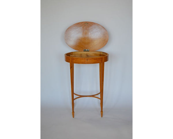 Late 19th Century Oval Satinwood Sewing Table