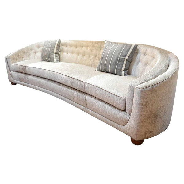 Large Italian Slight Curve Sofa Newly Upholstery, 1950s