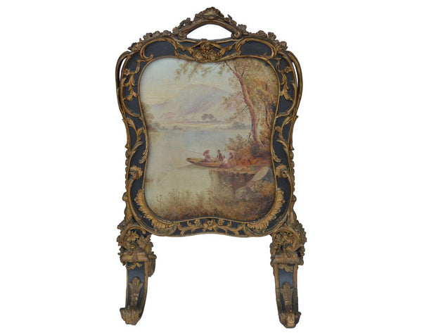 19th Century Hand Painted Fire Screen