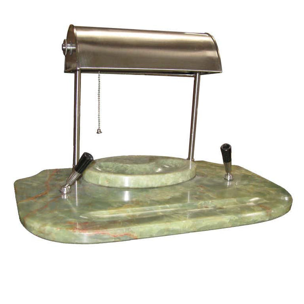 Art Deco Onyx and Brushed Nickel Desk Set