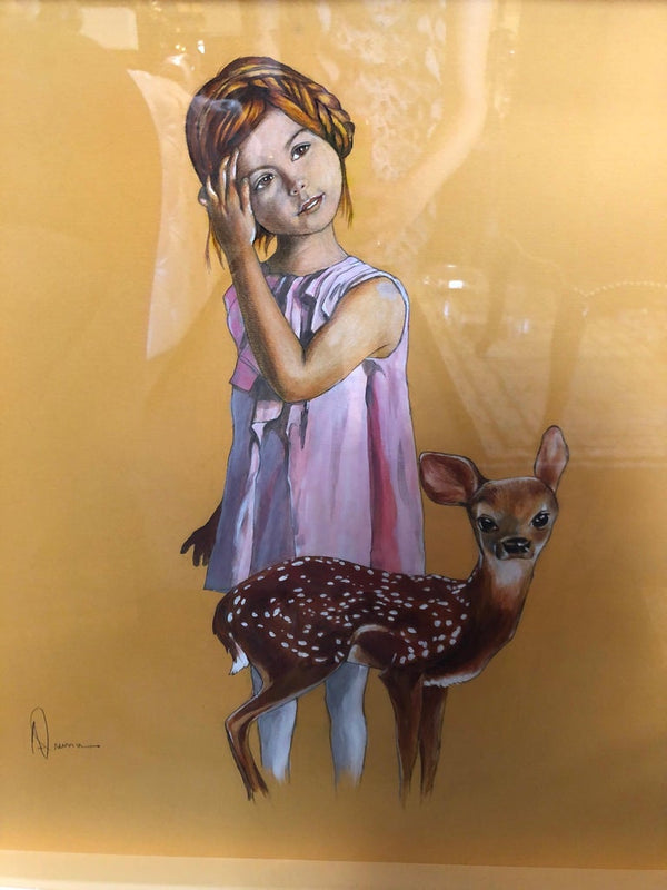 Girl with Fawn by Andy Pruna