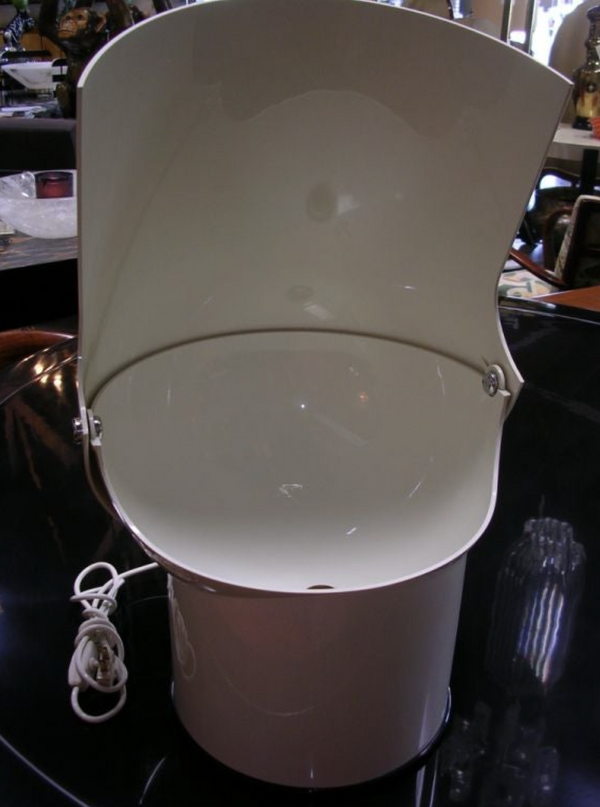 White Gae Aulenti Space Age Helmet Lamp by Artemide