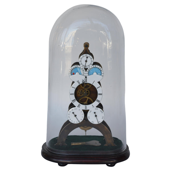 French Retro Bronze Porcelain Remontoir Gear Mechanical Swing Clock